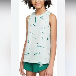 🇪🇸🥑Nike Sportswear Golf French Terry Printed Tank Green/White Slim Fit XL